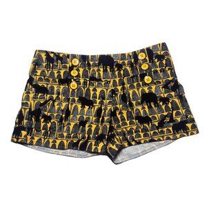 Lotta Stensson Linen Shorts 2 Safari Animals Stretch Pocket Tribal Novelty USA